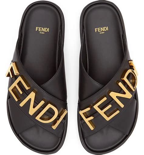 fendi plaque slides|fendi sandals.